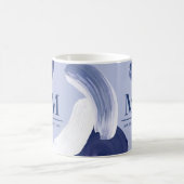 Blauw wit abstract getextureerd modern handgeschil koffiemok (Center)