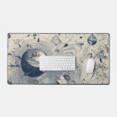 Blauw-wit Abstract In Space Planet Earth Bureaumat (Keyboard & Muis)