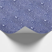  Blauw Wit Abstract Waterdruppels Cadeaupapier (Hoek)