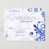 Blauw-Wit Abstracte Bloemrespons Kaart (Voorkant / Achterkant)