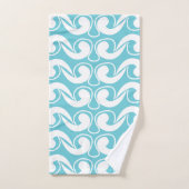 Blauw wit Abstracte kunst Bad Handdoek (Handdoek)