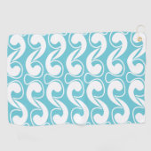 Blauw wit Abstracte kunst Golfhanddoek (Horizontaal)