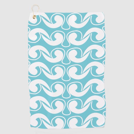 Blauw wit Abstracte kunst Golfhanddoek (Voorkant)