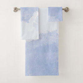 Blauw wit abstracte waterverf splash kust bad handdoek