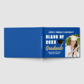 Blauw Wit Afstuderen Foto Custom Graduation Party Gastenboek (Volledig)