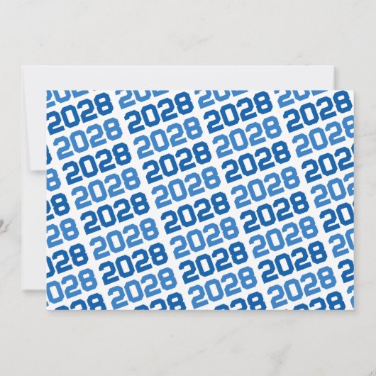 Blauw & Wit Afstuderen Fotoaankondiging Kaart (Achterkant)