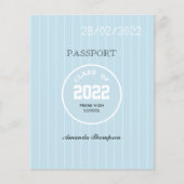 Blauw & Wit Afstuderen Paspoortfotouitnodiging Flyer (Voorkant)