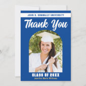 Blauw Wit Afstuderen Photo Arch Afstuderen Bedankkaart (Voorkant)