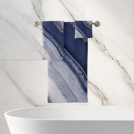 Blauw Wit Agaat Marmer Bad Handdoek