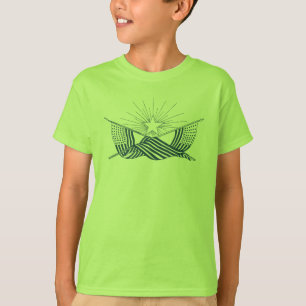 Blauw & Wit Amerikaanse Vlaggen w/Shining Star T-shirt