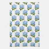 Blauw Wit Antiek Hydrangea Illustratiepatroon Theedoek (Verticaal)
