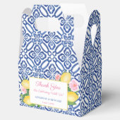 Blauw Wit Antiek Tegels Citroen Bloemen Baby showe Bedankdoosjes (Geopend)