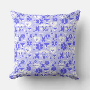 Blauw-wit apotheekelement patroon kussen