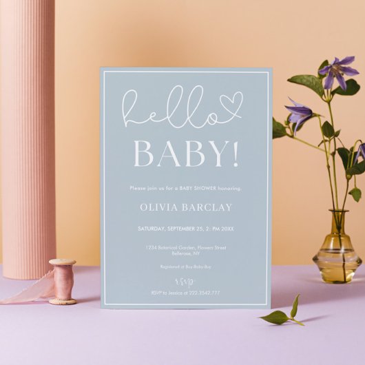 Blauw Wit Baby Jongen Douche Kaart