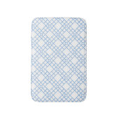Blauw-wit bamboe rooster badmat (Voorkant Verticaal)