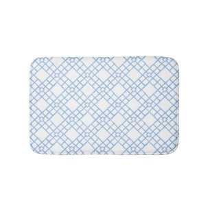 Blauw-wit bamboe rooster badmat