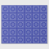 Blauw-wit bandana patroon cadeaupapier (Vlak)