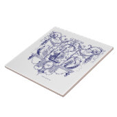 Blauw & Wit Barok Rococo Venus & Zwanen Tegeltje (Zijkant)