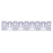 Blauw & Wit Barokrococo Patroon Medium Tafelloper (Horizontaal)