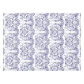 Blauw & Wit Barokrococo Patroon Tafelkleed (Voorkant (Horizontaal))