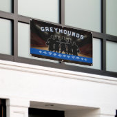 Blauw-Wit Basketbal Banner Sportteam (Buitenkant Gebouw)