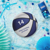Blauw wit basketbal kinderen verjaardag viering papieren bordje (Feest)