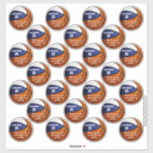 Blauw wit basketbal partij dank u set van 25 sticker (Vel)