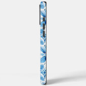 Blauw Wit Batik Bloemen Case-Mate iPhone Case (Achterkant / Links)