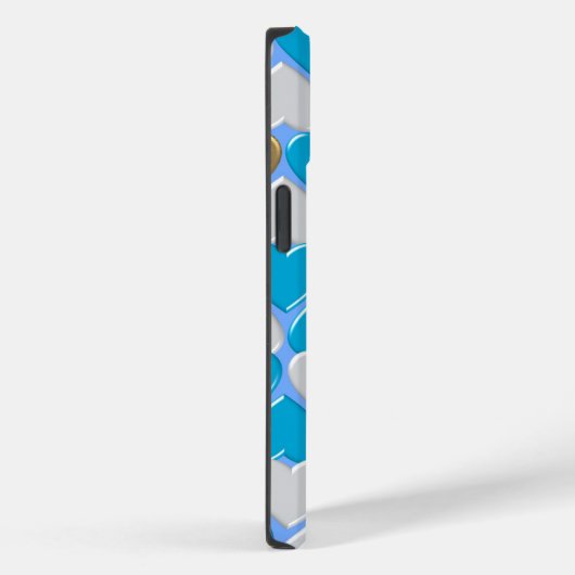 Blauw, wit Beiers patroon. Case-Mate iPhone Case (Achterkant / Rechts)