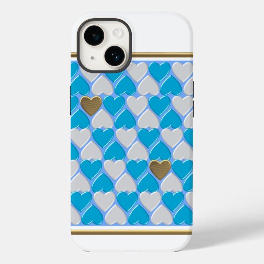 Blauw, wit Beiers patroon. Case-Mate iPhone Case (Achterkant)