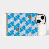 Blauw, wit Beiers patroon. Case-Mate iPhone Case (Achterkant (horizontaal))