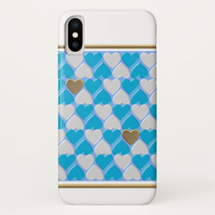Blauw, wit Beiers patroon. Hoesje-Mate iPhone Cas X Hoesje