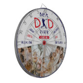 Blauw Wit Beste Pap Ooit Koele Moderne Vaders Dag Dartbord (Voorkant Links)