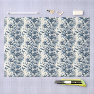 Blauw&Wit Bloem Motief Toile geïnspireerd door Vin Tissuepapier
