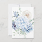 Blauw & Wit Bloemen Bewaar de Datum Save The Date (Achterkant)