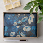 Blauw & Wit Bloemen Decoupage Links 143 Tissuepapier (Geschenk)