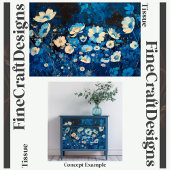 Blauw & Wit  Bloemen Decoupage Rechts 143 Tissuepapier