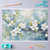 Blauw & Wit Bloemen Decoupage Tissue Papier (Craft)