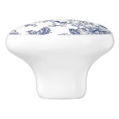 Blauw & Wit Bloemen Gedrukt Keramische Knob Keramische Knop (Zijkant)
