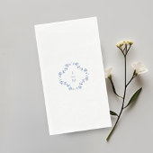 Blauw & Wit Bloemen Monogrammed Wedding Servet