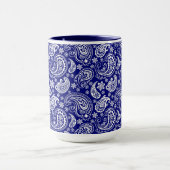 Blauw & Wit  Bloemen Paisley Design Mok (Midden)
