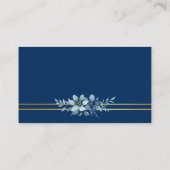 Blauw Wit Bloemen RSVP QR Code Bruiloft Website Informatiekaartje (Achterkant)