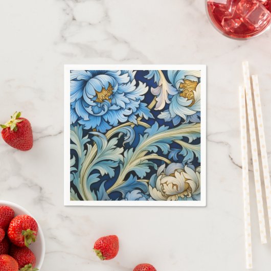 Blauw & Wit  Bloemen Servet (Insitu)