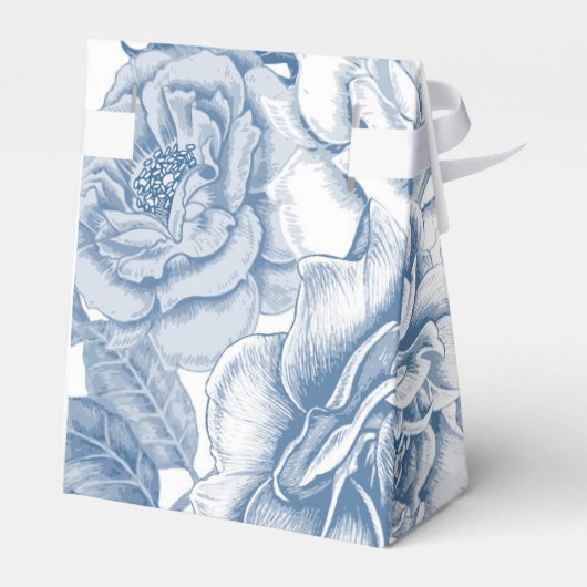 Blauw Wit Bloemenfeest Favoriet Box Bedankdoosjes (Achterkant)