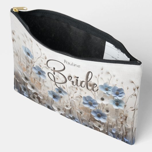  blauw/wit bloementuin bruid etui (Open)