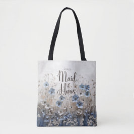  blauw/wit bloementuin Maid of Honor Draagtas