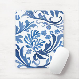 Blauw & Wit Bloemmotief   Chinoiserie Patroon Muismat