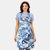 Blauw & Wit Bloemontwerp | Chinoiserie Pattern Schort (Gedragen)