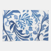 Blauw & Wit Bloemontwerp | Chinoiserie Pattern Theedoek (Horizontaal)
