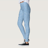 Blauw wit blokpatroon leggings (Links)